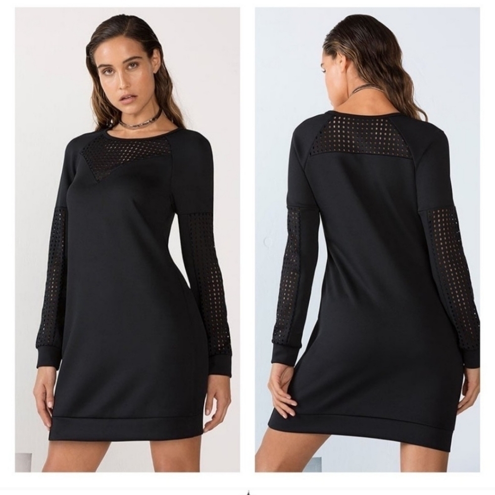 Fabletics Tilly Neoprene Mini Dress in Black, size Small